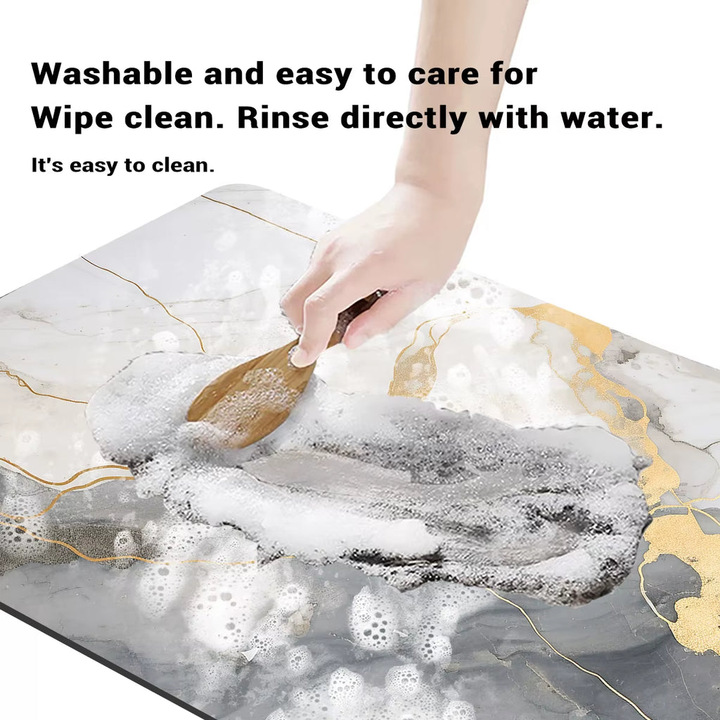 Diatomite Bathroom Carpet Foot Mat Quick Dry Bath Mats Non-Slip Shower Rug Toilet Pad Doormat Washable